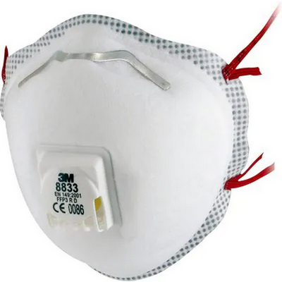 [MMM.08833] 3M FFP3 Cup-Shaped Soft Seal Valved Dust/Mist Respirator (Pkt 10)