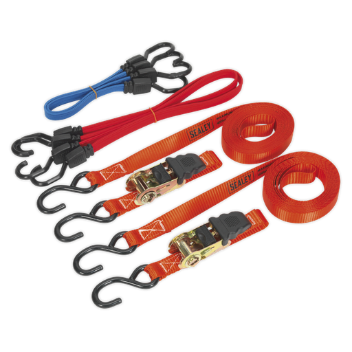 [TD285SBD] Sealey Ratchet Strap & Bungee Cord Set 6pc