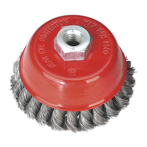 [TKCB100] Sealey 100mm Twist Knot Wire Cup Brush M14 x 2mm