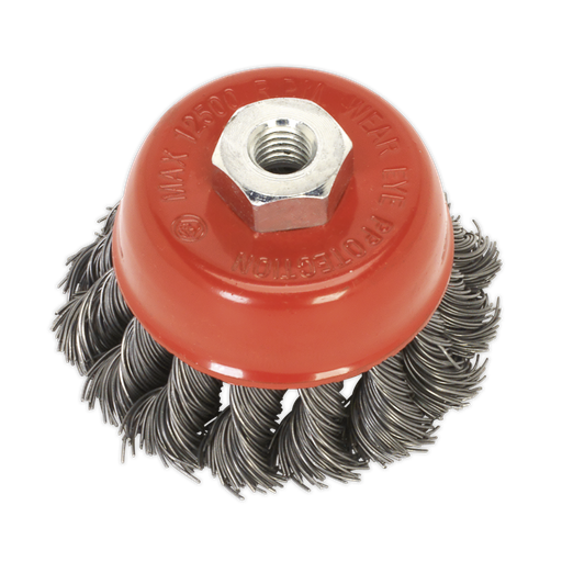 [TKCB651] Sealey 65mm Twist Knot Wire Cup Brush M14 x 2mm