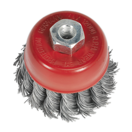 [TKCB652] Sealey 65mm Twist Knot Wire Cup Brush M10 x 1.25mm