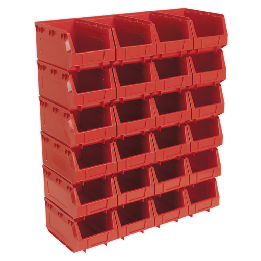 [TPS324R] Sealey Plastic Storage Bin 150 x 240 x 130mm, Red - Pack of 24