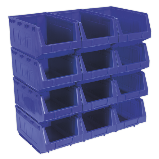 [TPS412B] Sealey Plastic Storage Bin 210 x 355 x 165mm, Blue - Pack of 12