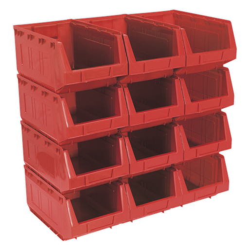 [TPS412R] Sealey Plastic Storage Bin 210 x 355 x 165mm, Red - Pack of 12