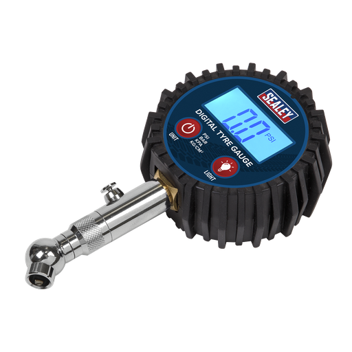 [TST001] Sealey Digital Tyre Pressure Gauge with Swivel Head & Quick Rele
