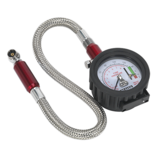 [TSTPDG02] Sealey Tyre Pressure Gauge & Tyre Tread Depth Gauge with Flexibl