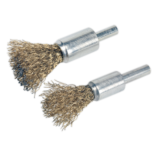 [VS1801] Sealey Decarbonising Crimped Wire Brush Set 2pc