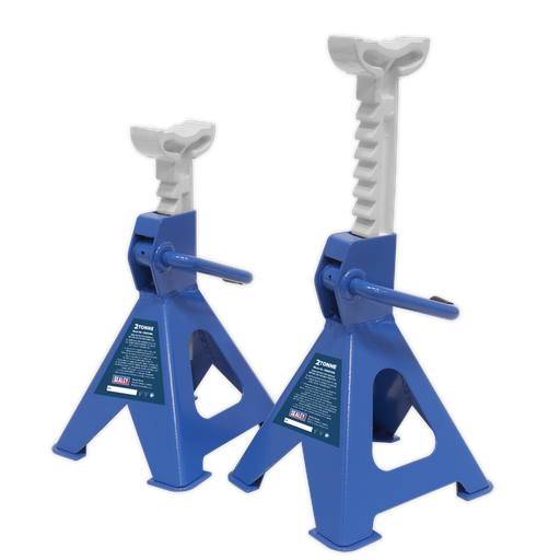 [VS2002BL] Sealey Ratchet Type Axle Stands (Pair) 2 Tonne Capacity per Stan