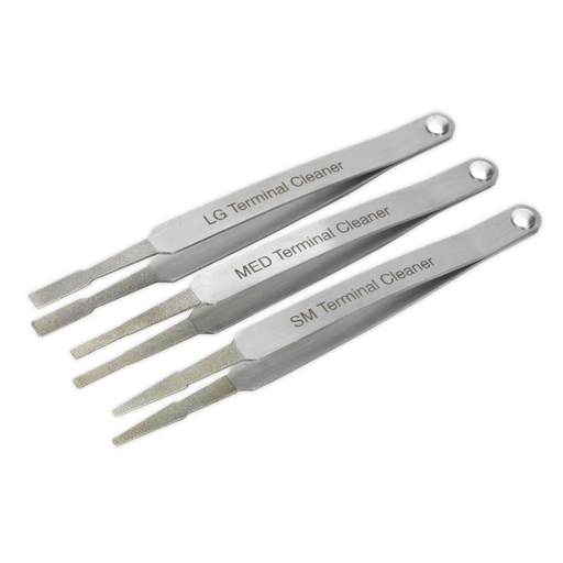 [VS9202] Sealey Diamond Grip Terminal Cleaner Set 3pc