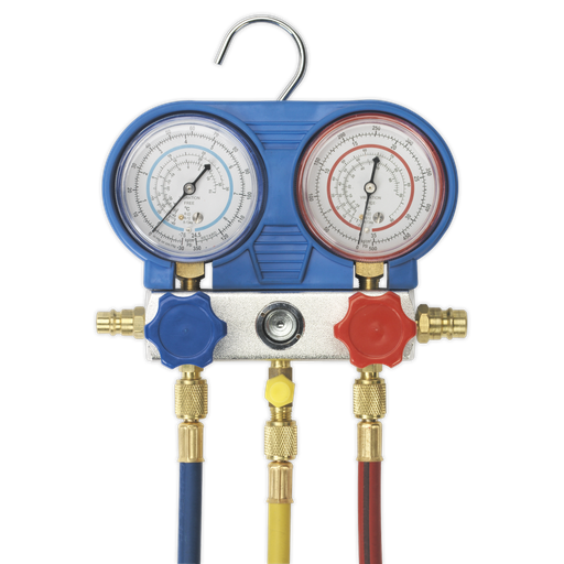 [VSAC002] Sealey Air Conditioning System Manifold with Sight Glass