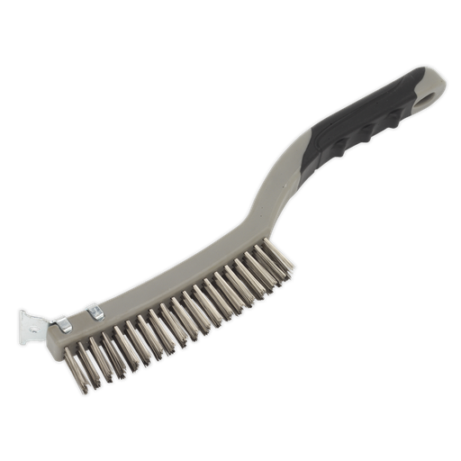 [WB105] Sealey Wire Brush with Stainless Steel Fill & Scraper