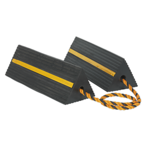 [WC11] Sealey Heavy-Duty Rubber Wheel Chocks - Pair