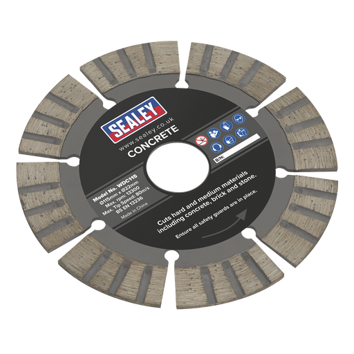 [WDC115] Sealey Wet/Dry Use Diamond Blade for Concrete Cutting 115mm