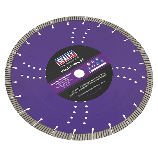 [WDMP350/22] Sealey Dry/Wet Use Multipurpose Cutting Diamond Blade 350mm