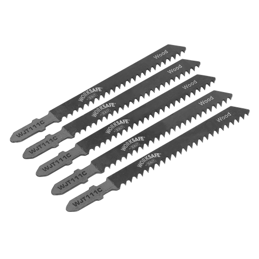[WJT111C] Sealey Jigsaw Blade Soft for Wood & Plastics 75mm 9tpi - Pack of 5