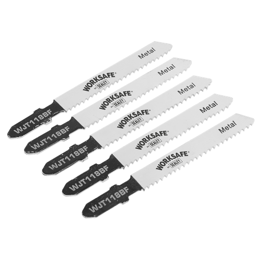 [WJT118BF] Sealey Worksafe® Jigsaw Blade for Metal 55mm 12tpi - Pack of 5