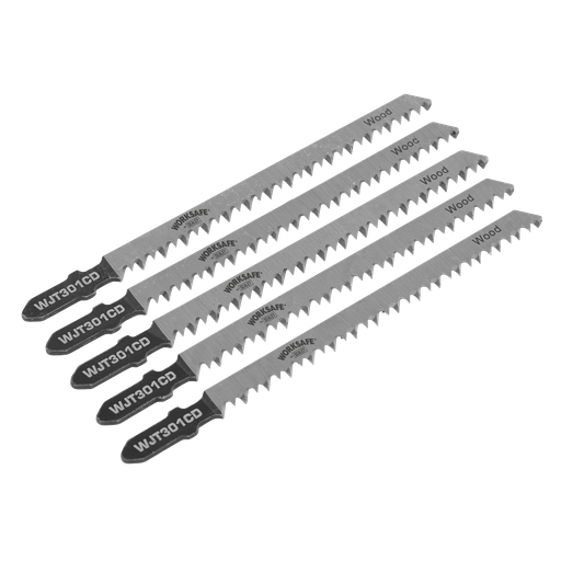 [WJT301CD] Sealey Worksafe® Jigsaw Blade for Wood & Plastics 90mm 8tpi - Pack of 5