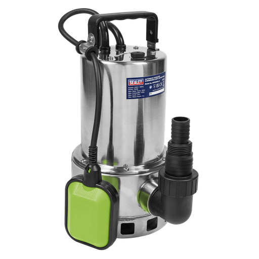 [WPS225A] Sealey Submersible Stainless Water Pump Automatic Dirty Water 225L/min 230V
