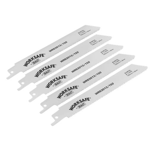 [WRS3013/150] Sealey Worksafe® Reciprocating Saw Blade 150mm 14tpi - Pack of 5
