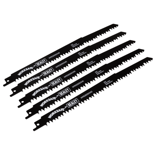 [WRS3029/240] Sealey Reciprocating Saw Blade for Wood 240mm 5tpi - Pack of 5