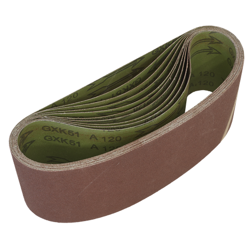 [WSB61120] Sealey Worksafe® 100 x 610mm Sanding Belt 120Grit - Pack of 10