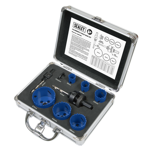 [WSPHSK] Sealey Plumber's Hole Saw Kit 9pc