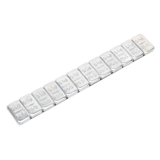 [WWSA5] Sealey Zinc Plated Steel Adhesive Wheel Weight 5g Strip of 12 - Pack of 100