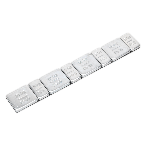[WWSA510] Sealey Zinc Plated Steel Adhesive Wheel Weight 5/10g Strip of 8 - Pack of 100