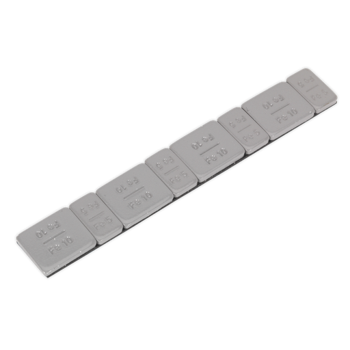 [WWSA510PC] Sealey Plastic Coated Zinc Plated Adhesive Wheel Weight 5/10g Strip of 8 (4 x Each Weight) - Pack of 100