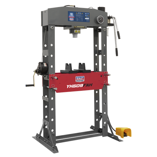 [YK509FAH] Sealey Premier Air/Hydraulic Floor Type Press with Foot Pedal 50 Tonne
