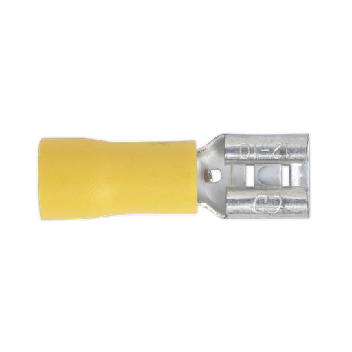 [YT13] Sealey Push-On Female Terminal 6.3mm, Yellow - Pack of 100