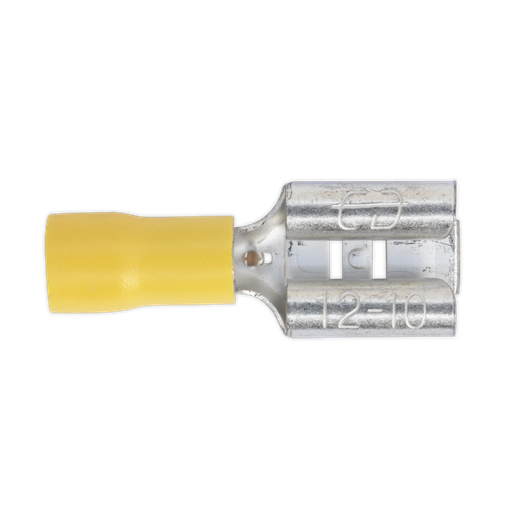 [YT14] Sealey Push-On Female Terminal 9.5mm, Yellow - Pack of 100