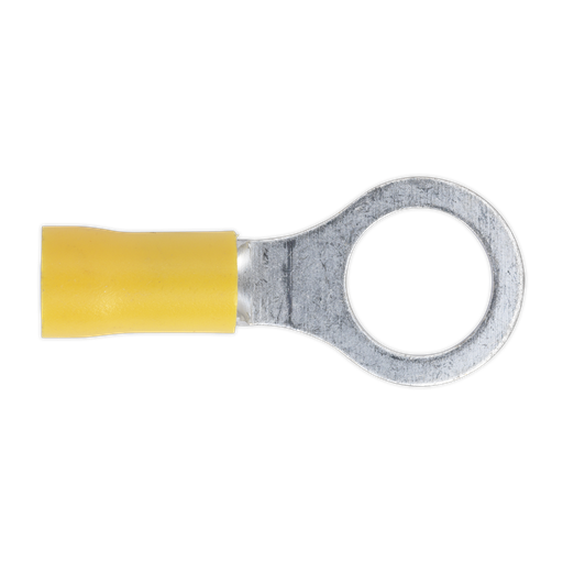 [YT16] Sealey Easy-Entry Ring Terminal 10.5mm (3/8"), Yellow - Pack of 