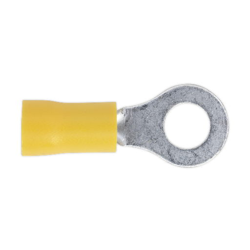 [YT19] Sealey Easy-Entry Ring Terminal 6.4mm (1/4"), Yellow - Pack of 1