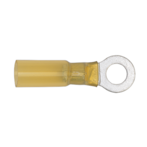 [YTSR2564] Sealey Heat Shrink Ring Terminal 6.4mm, Yellow - Pack of 25