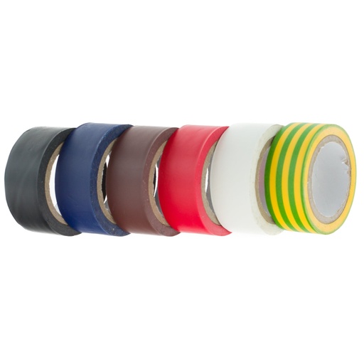 [71350] Coral Essentials Electrical Tape 19MM 5M roll 6 piece pack set