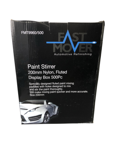 [FMT9960/500] Fast Mover Nylon fluted paint mixing stirrers. 20mm. 500 stirrers per dispenser box