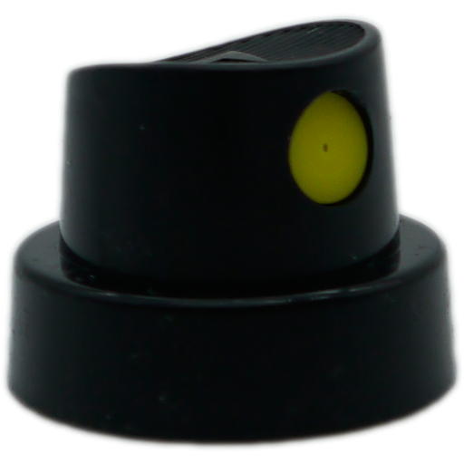 [F814-100] AEROSOL NOZZLE - ROUND BLACK/YELLOW LOW OUTPUT (PACK OF 100)