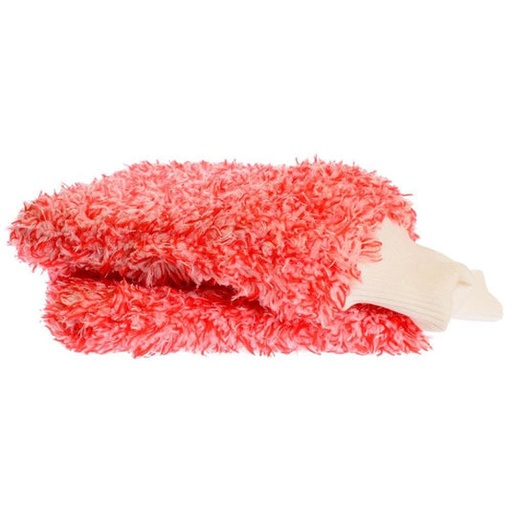 [XMOGG153] Red/White Luxury Wash Mitt 