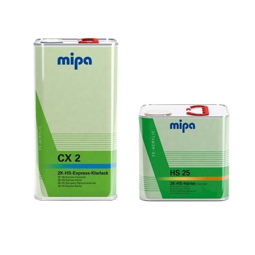 [KIT_CX2_8] Mipa 15  x 2K HS Express Klarlack CX2 (5LT) & 15 x 2K HS25 Standard Hardener (2.5LT)