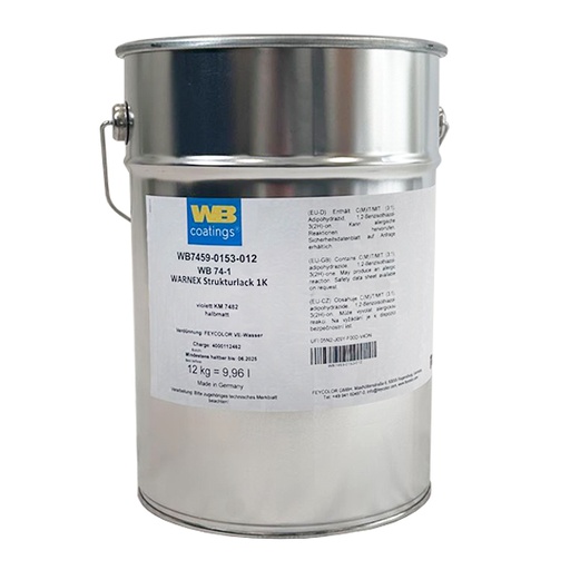 [WB7459-0153-012] WB WARNEX 74-1 Textured Lacquer 1K Violet KM 7482 Semi-Matt 12KG