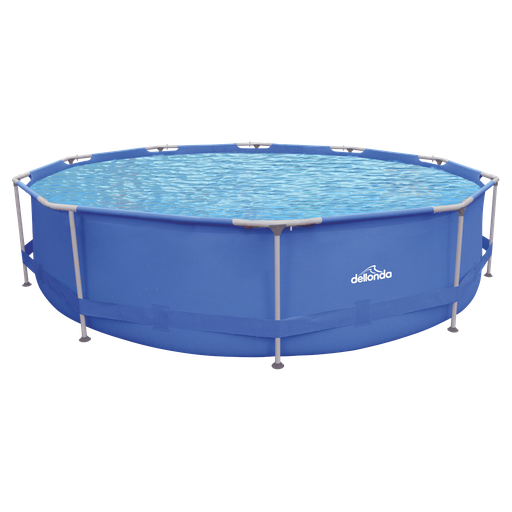 [DL20] Sealey Dellonda Steel Frame Round Swimming Pool & Filter Pump 12ft - Blue
