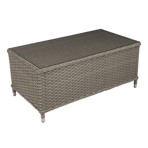[DG71] Sealey Dellonda Chester Rattan Wicker Outdoor Balcony Table with Tempered Glass Top