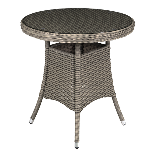 [DG65] Dellonda Chester Rattan Wicker Round Outdoor Table with Tempered Glass Top