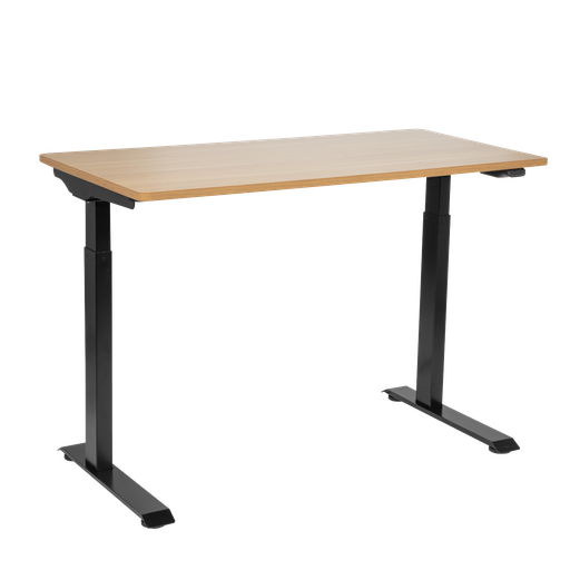 [DH66] Dellonda Single Motor Ultra-Quiet Adjustable-Height Electric Sit/Stand Desk - Oak Desktop