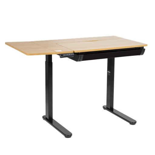 [DH71] Sealey Dellonda Single Motor Ultra-Quiet Electric Adjustable Drawing Table with 40° Tilt, Drawer & Side Table
