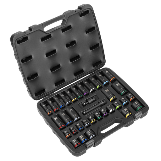 [AK5635M] Sealey Premier Impact Socket Set 1/2"Sq Drive 34pc