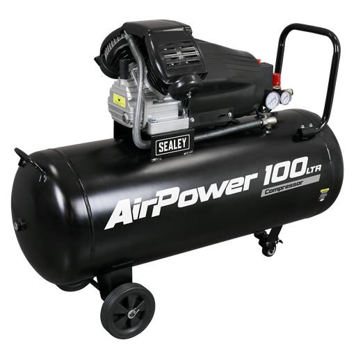 [SAC10030VA] Sealey 100L V-Twin Direct Drive Air Compressor 3hp