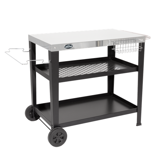 [DG263] Dellonda Plancha Trolley with Utensil Holder - Stainless Steel Top