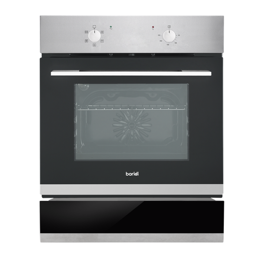 [DH233] Baridi Integrated Fan-Assisted Electric Oven 60cm 55L Capacity with Warming Drawer - Black/Stainless Steel